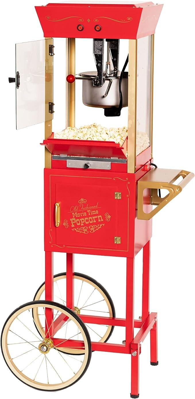 Vintage Popcorn Machine Movie Theater Style - Red